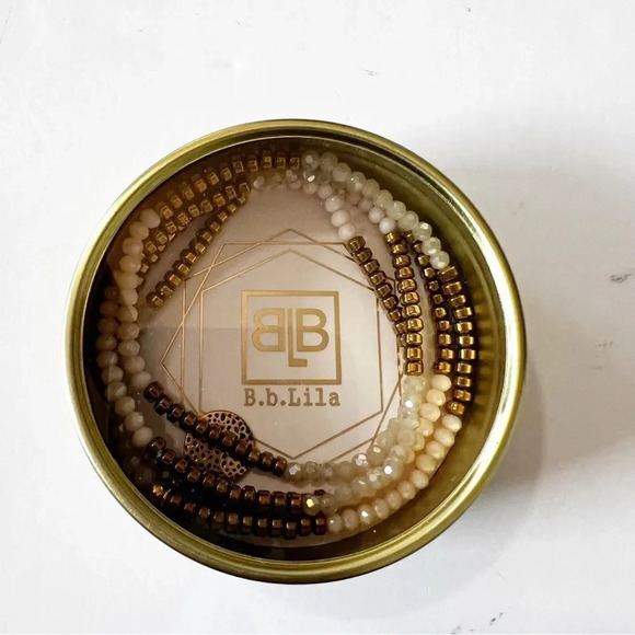 B.b. Lila Lila Babe Regular Just Like Heaven Beaded Wrap Champagne Sparkle Gold - Picture 10 of 11